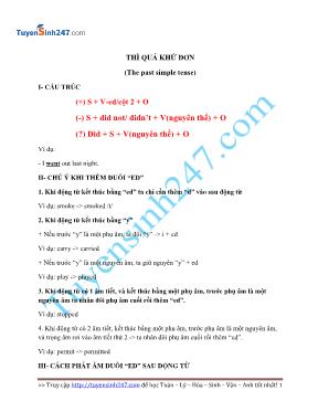 Thì quá khứ đơn (The past simple tense)